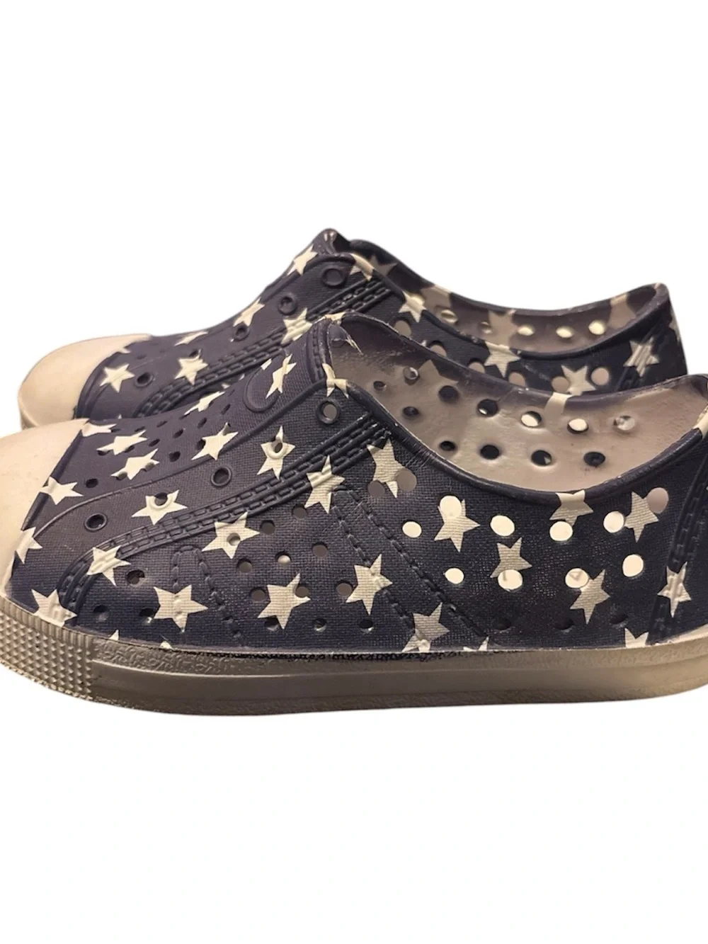 Capelli of New York Navy Blue and White Star Slip-On Kids Shoes